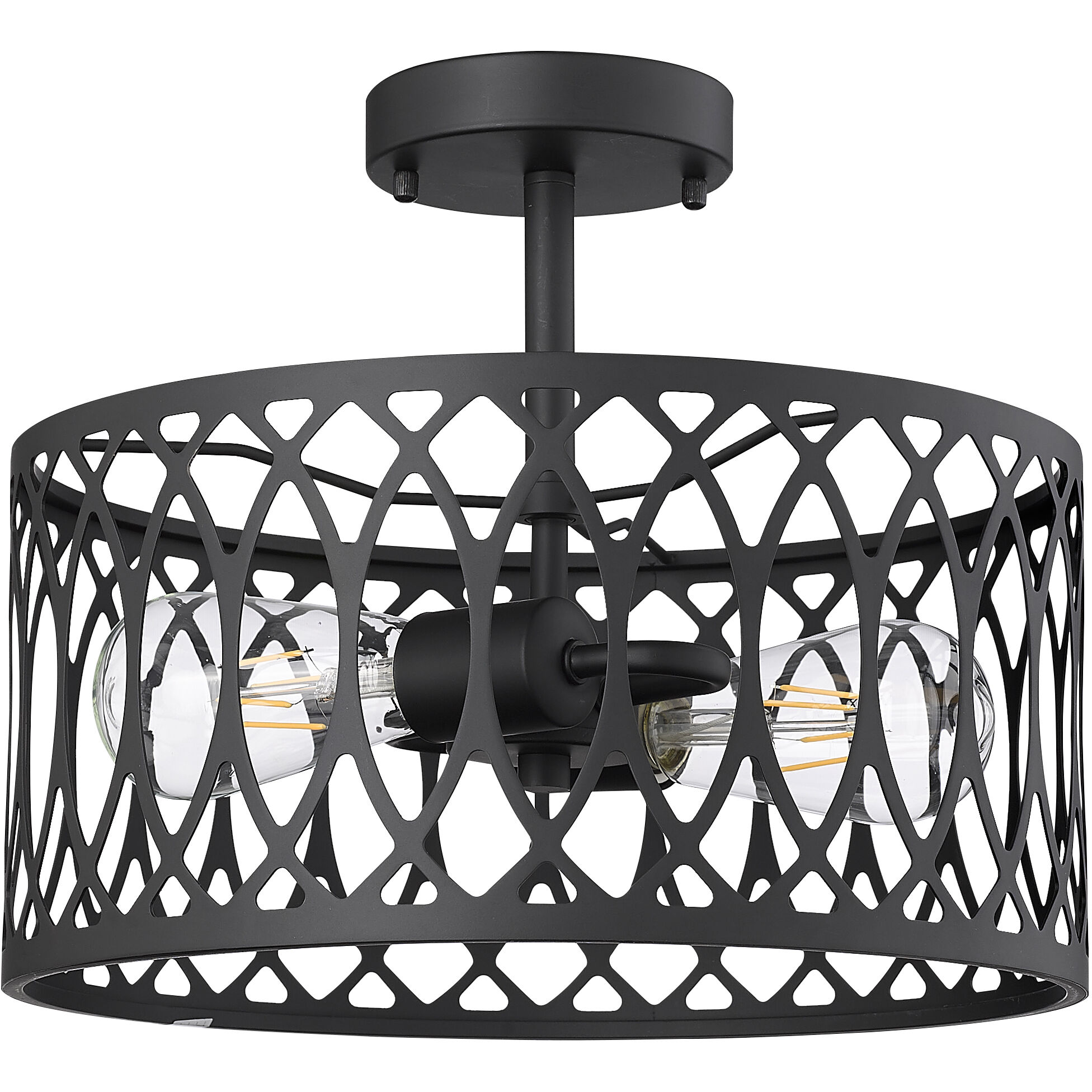 Arelyn 1 Light 13 inch Matte Black Semi-Flush Mount Ceiling Light